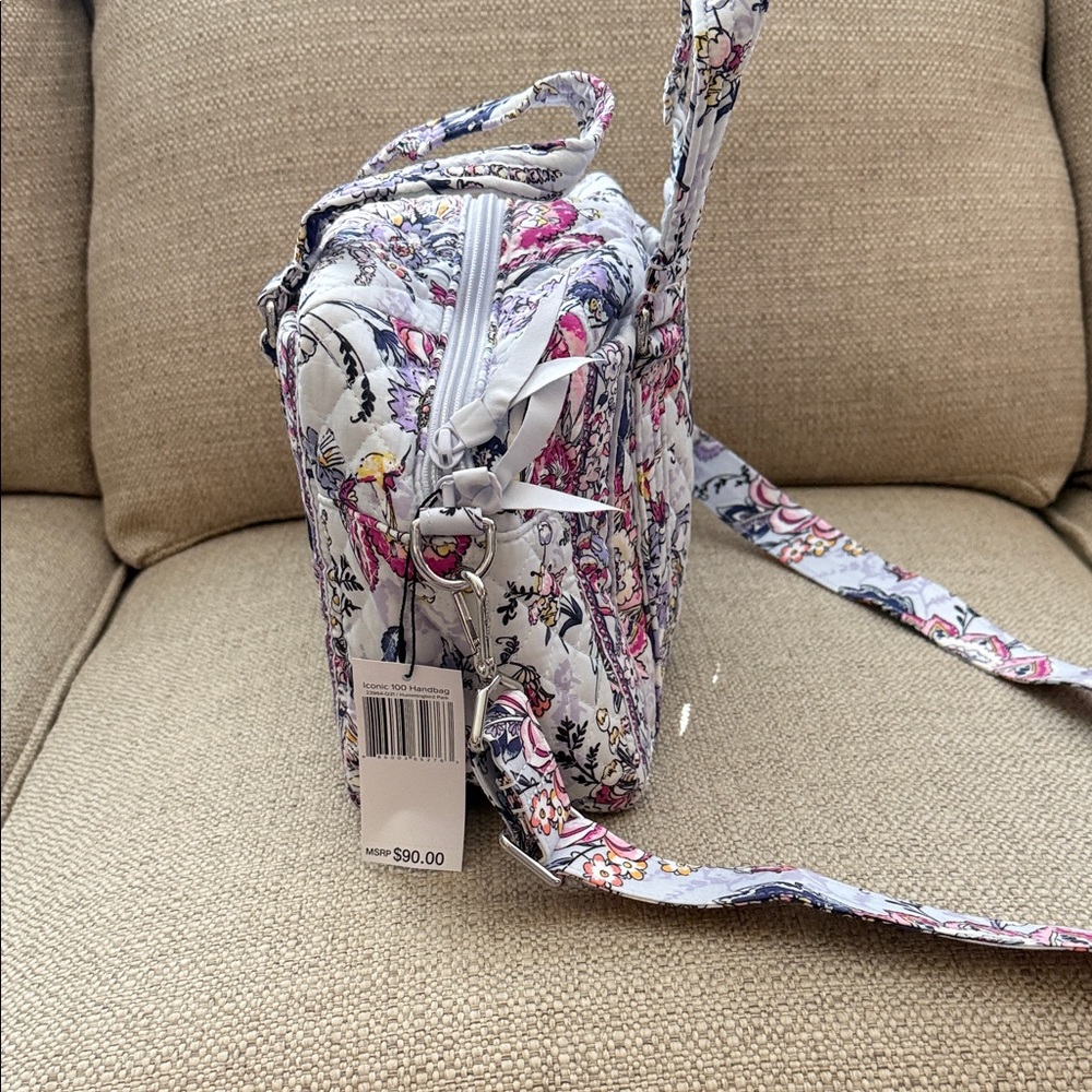 Vera Bradley Hummingbird Park Iconic 100 Floral Quilted Women's Bag #28 - Picture 5 of 6